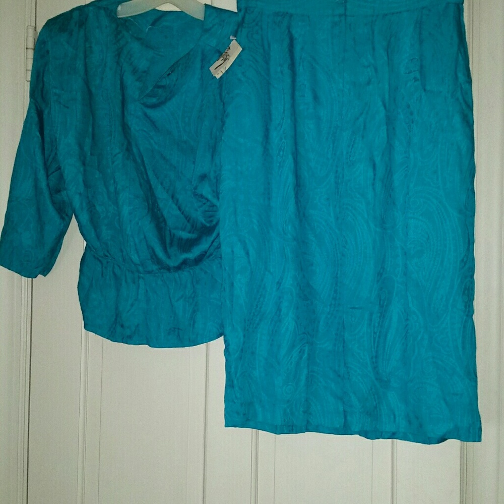 Rafferty Green Suit Skirt Jr. Size 9/10 & 13/14